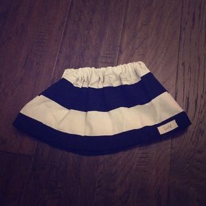Handmade Black and White Striped Skirt